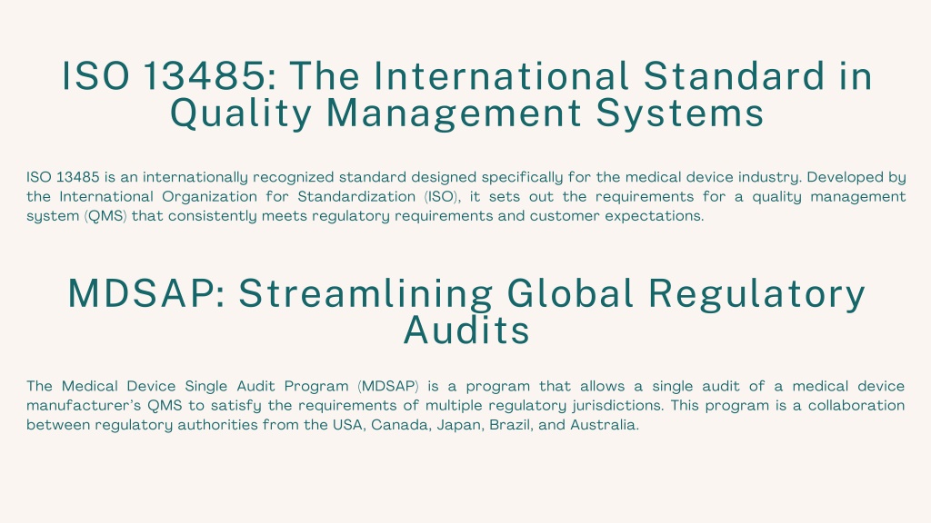 PPT - MDSAP vs. ISO 13485 What’s the Difference pdf PowerPoint ...