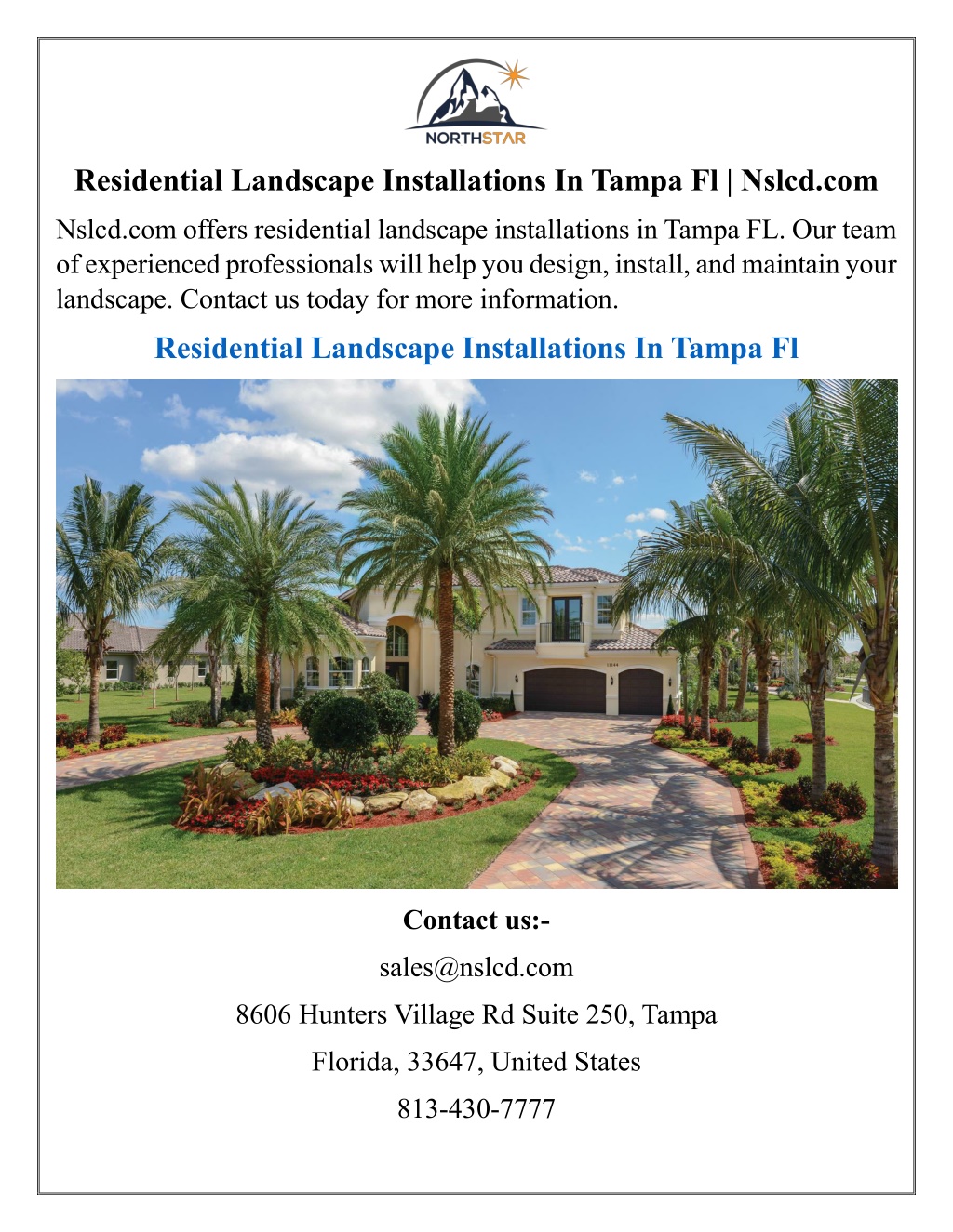 PPT - Residential Landscape Installations In Tampa Fl Nslcd PowerPoint ...