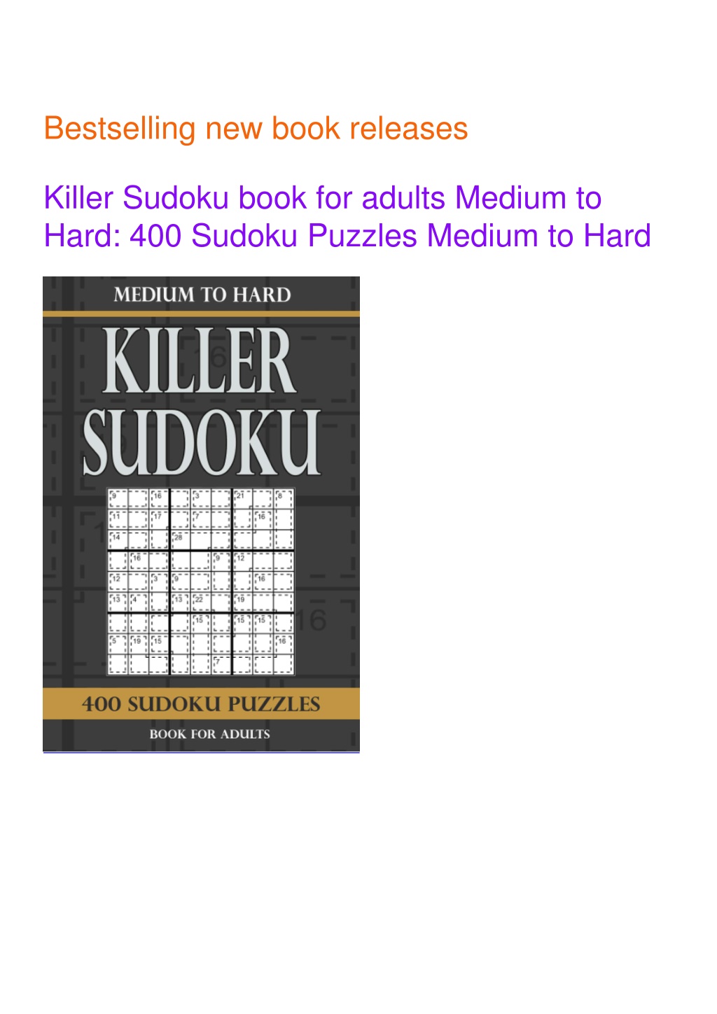 PPT - read_ Killer Sudoku book for adults Medium to Hard: 400 Sudoku ...