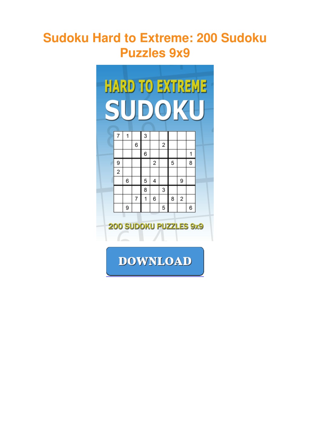 PPT - ⚡read Sudoku Hard to Extreme: 200 Sudoku Puzzles 9x9 PowerPoint ...