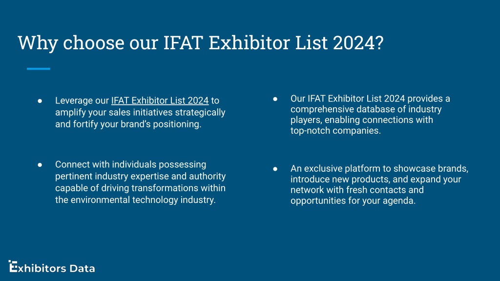 PPT IFAT Exhibitor List 2024 PowerPoint Presentation, free download