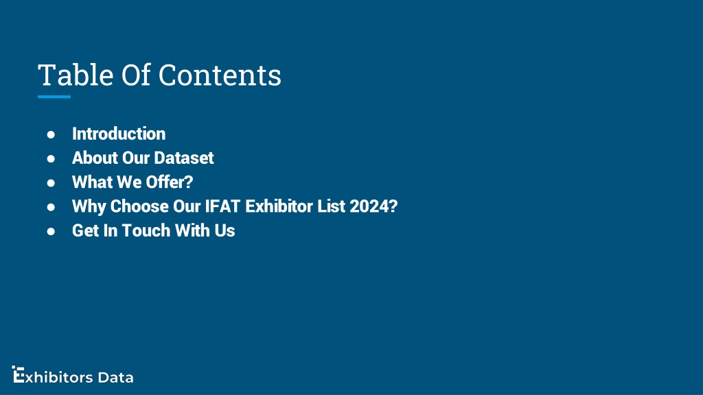 PPT IFAT Exhibitor List 2024 PowerPoint Presentation, free download