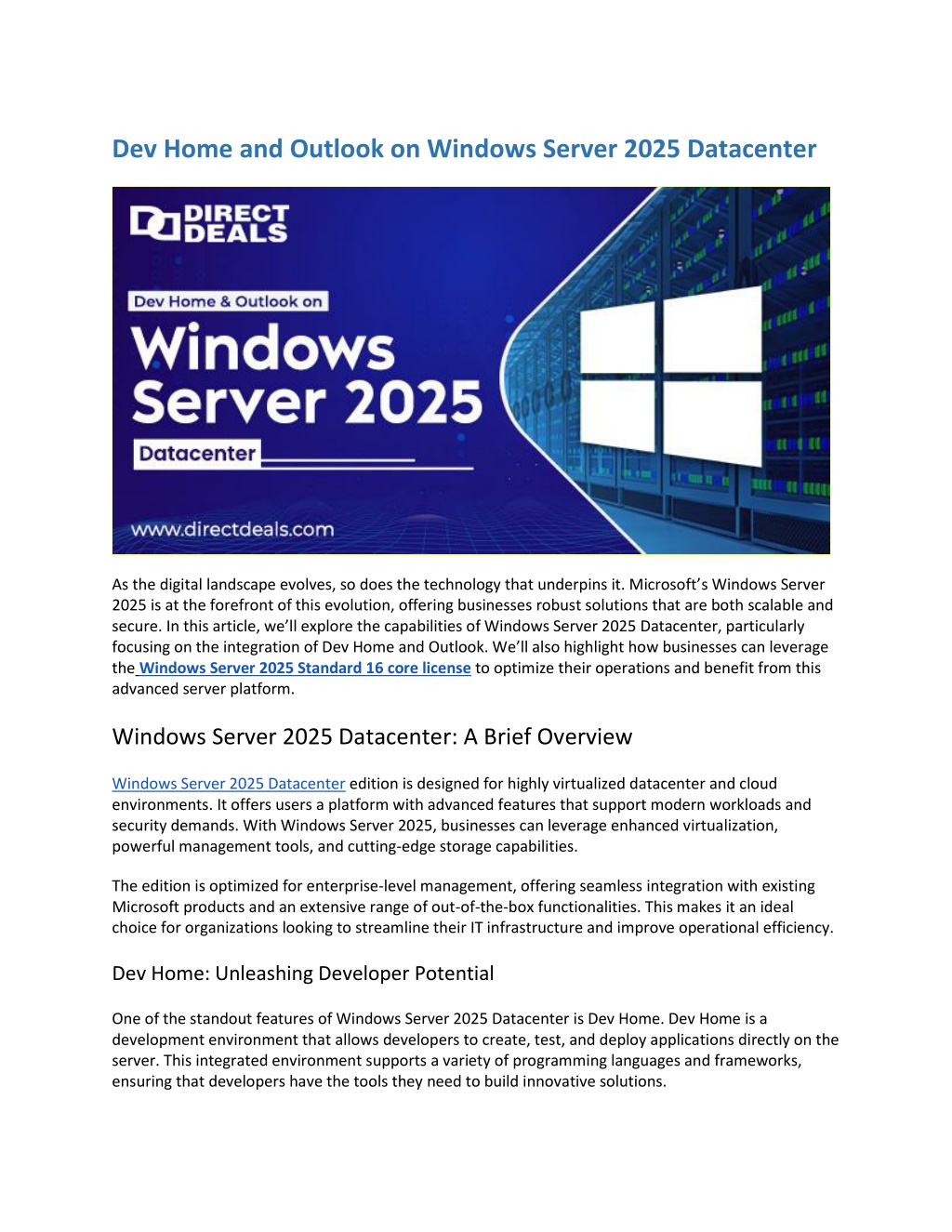 PPT - Dev Home and Outlook on Windows Server 2025 Datacenter PowerPoint 