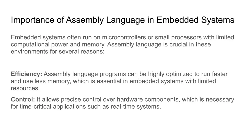 PPT - Introduction to Assembly Language in Embedded Systems PowerPoint ...