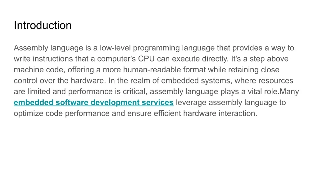 PPT - Introduction to Assembly Language in Embedded Systems PowerPoint ...