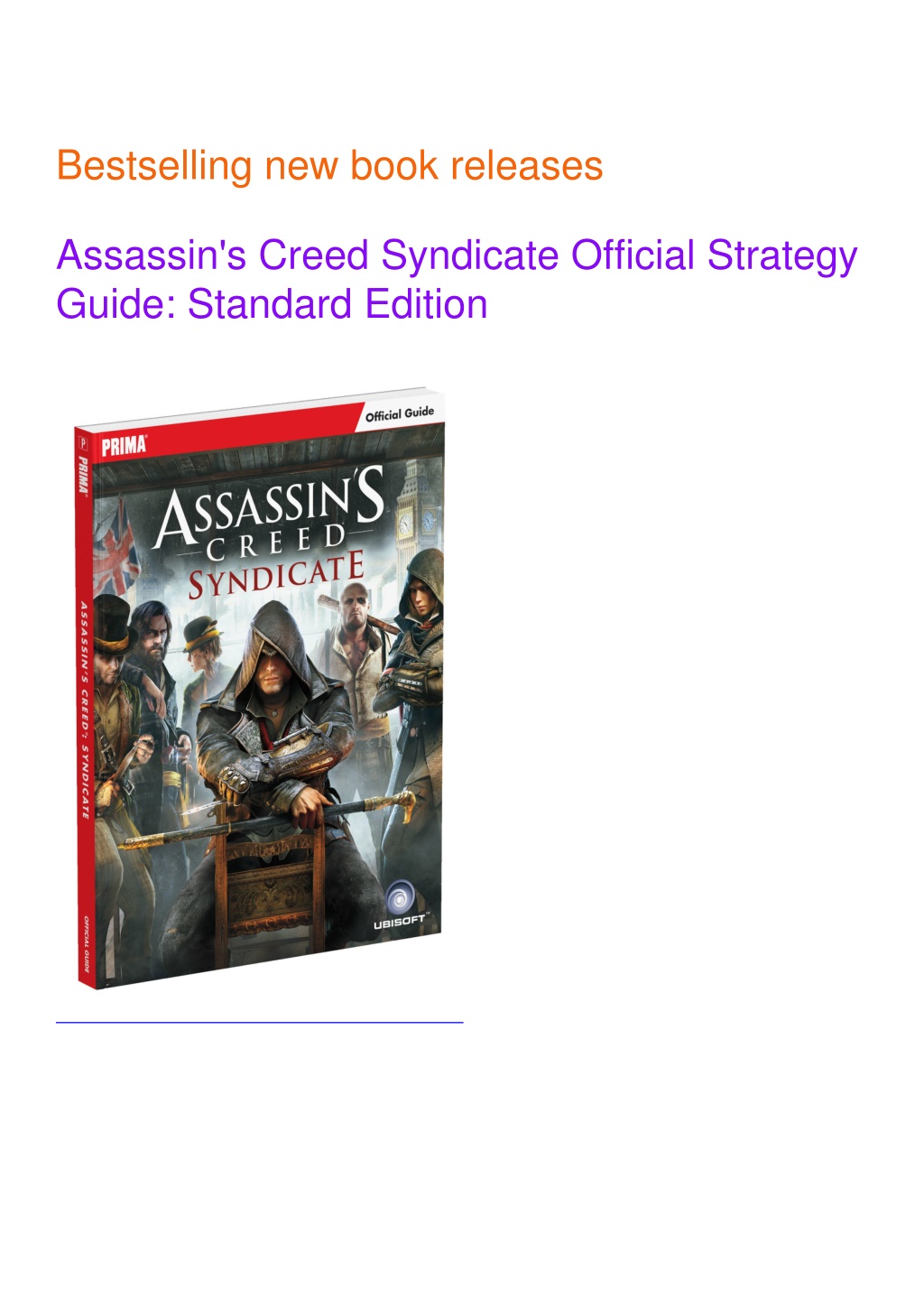 PPT - ⚡read Assassin's Creed Syndicate Official Strategy Guide ...