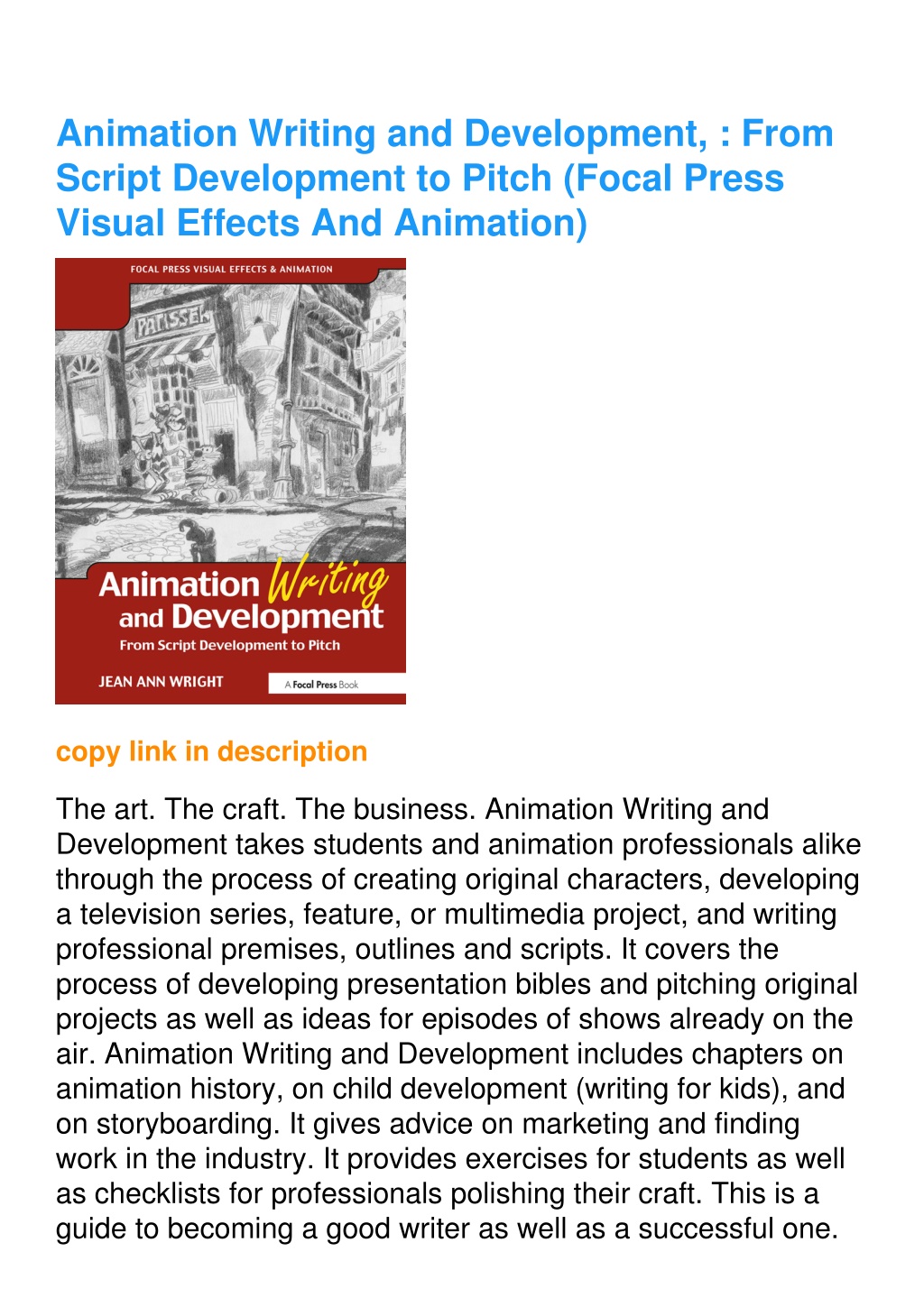 PPT - read Animation Writing and Development, : From Script Development ...