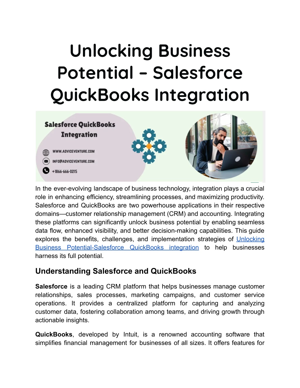 PPT - Unlocking Business Potential – Salesforce QuickBooks Integration ...