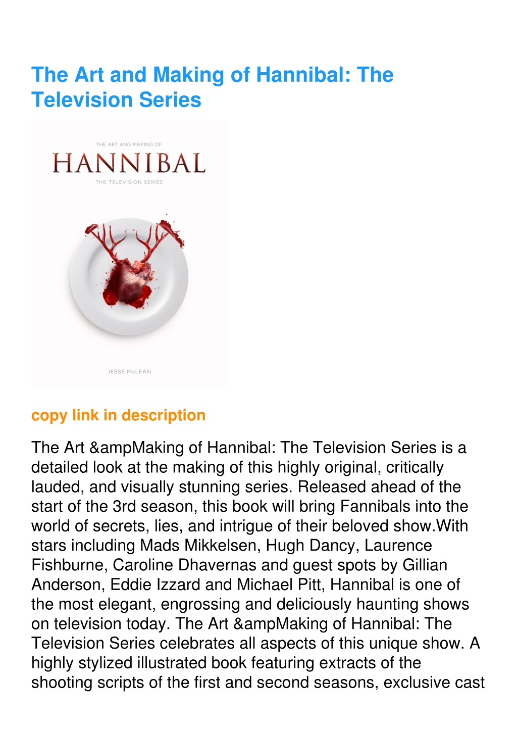 PPT - ⚡read The Art and Making of Hannibal: The Television Series ...