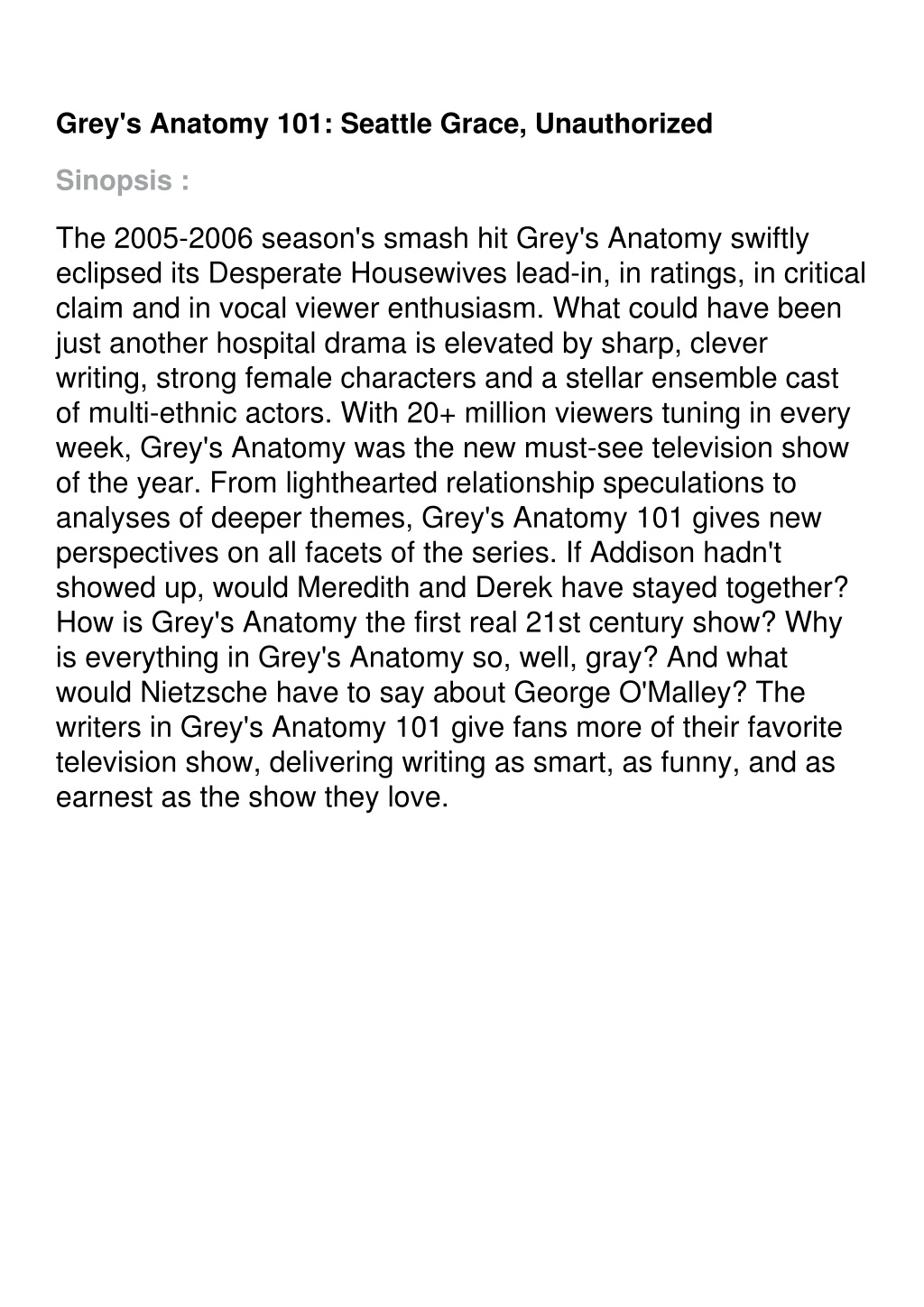 PPT - ⚡pdf Grey's Anatomy 101: Seattle Grace, Unauthorized PowerPoint ...