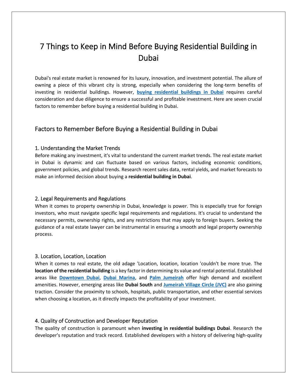 Ppt - 7 Things To Keep In Mind Before Buying Residential Building In 