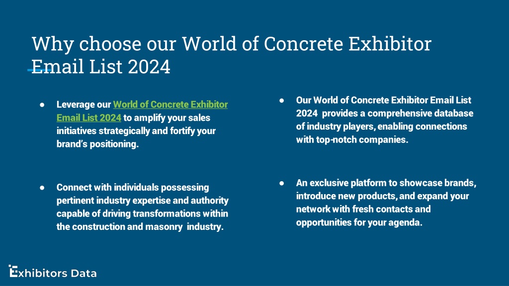 PPT World of Concrete Exhibitor List 2024 PowerPoint Presentation, free download ID13339469