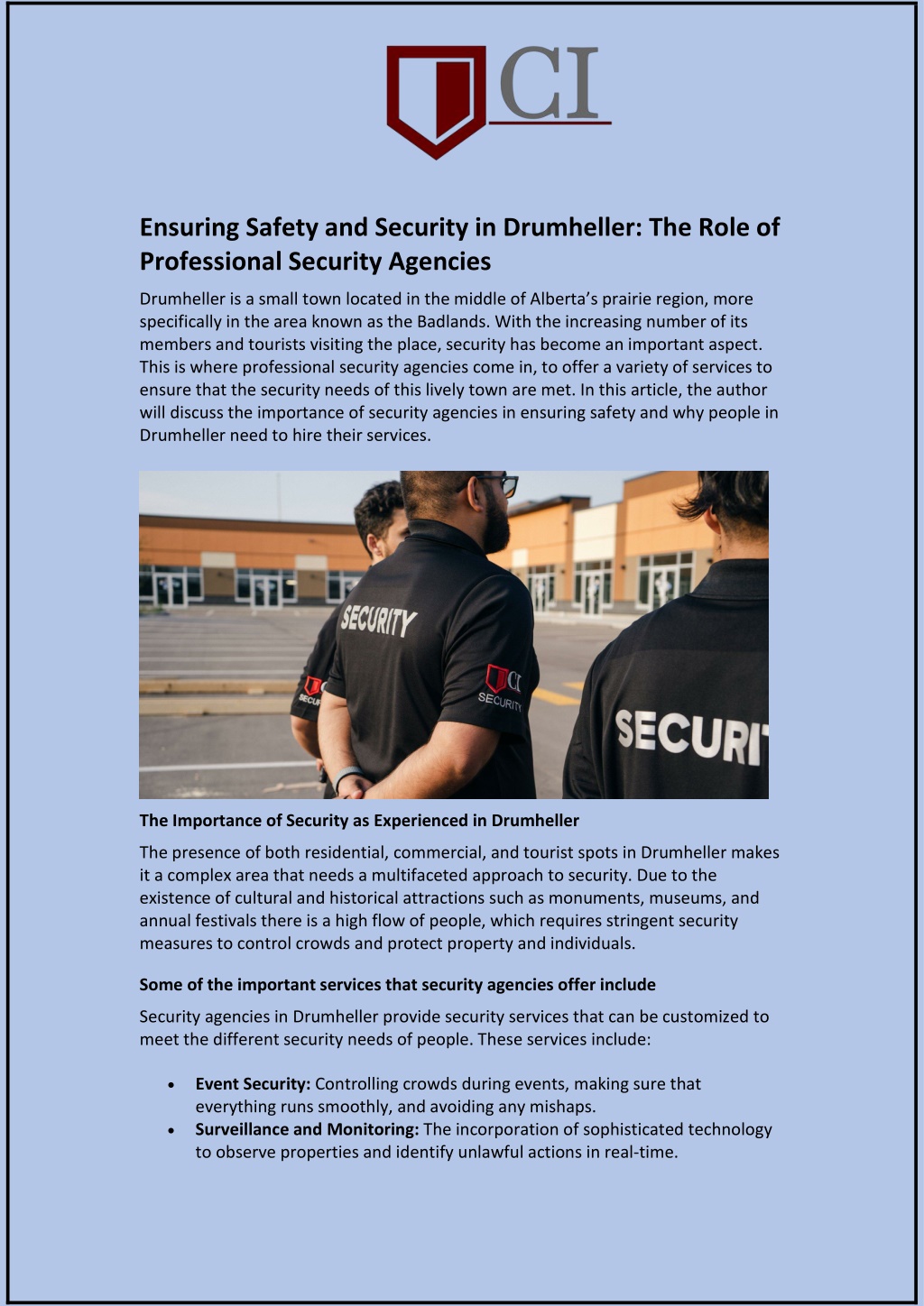 PPT - Ensuring Safety and Security in Drumheller: The Role of ...