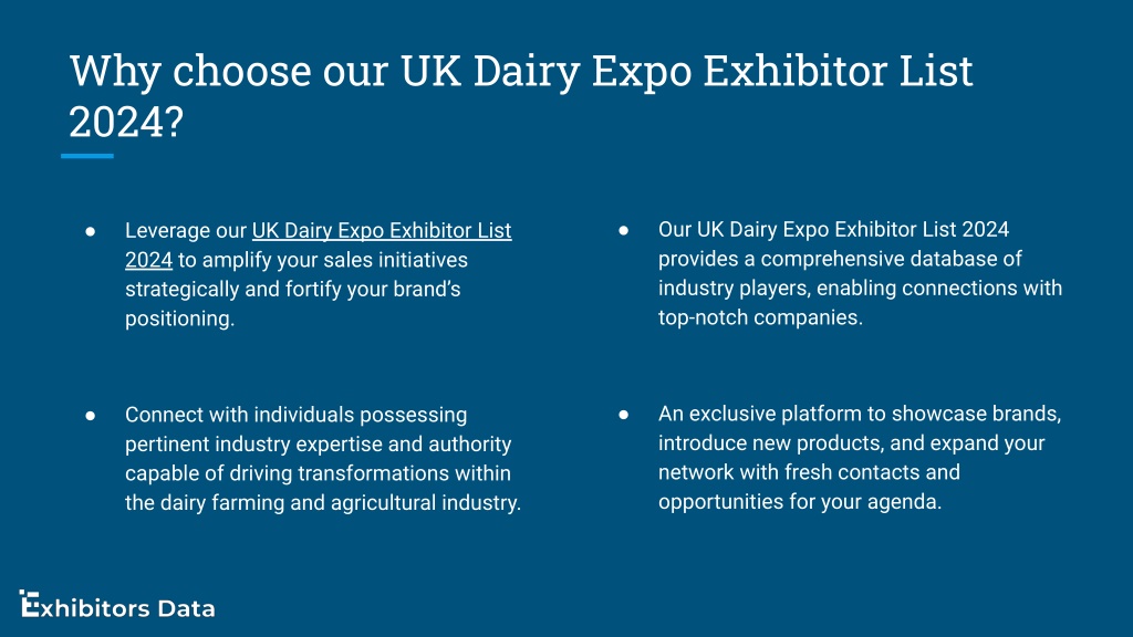 PPT UK Dairy Expo Exhibitor List 2024 PowerPoint Presentation, free