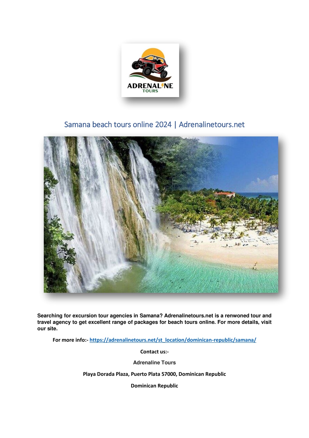 PPT - Samana beach tours online 2024 | Adrenalinetours.net PowerPoint ...