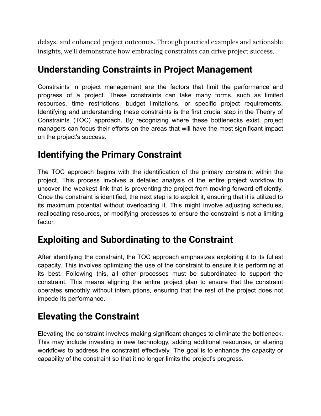 PPT - The Role of Constraints in Project Management, A TOC Approach ...