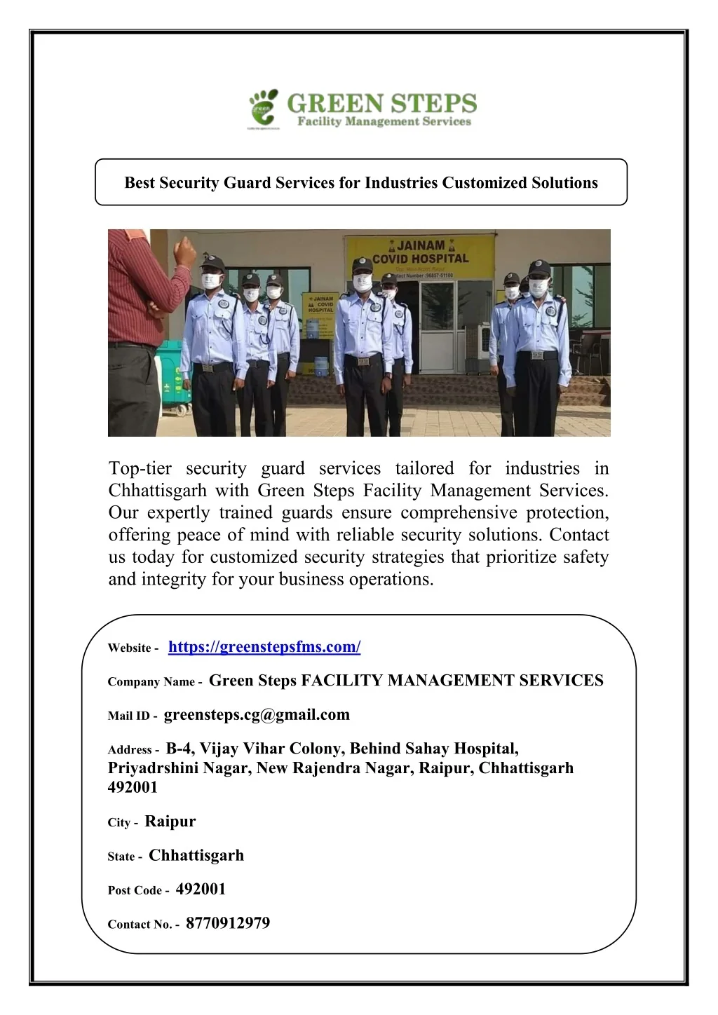 Customized Guard Security Service PPT - Best Security Guard Services for Industries Customized Solutions ...