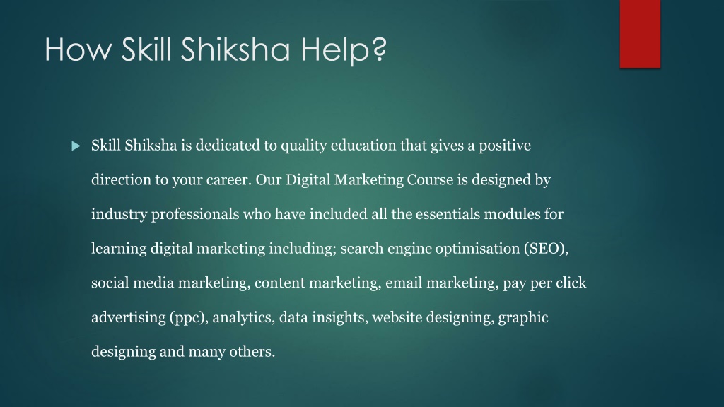 PPT - Digital Marketing Course by Skill Shiksha PowerPoint Presentation ...