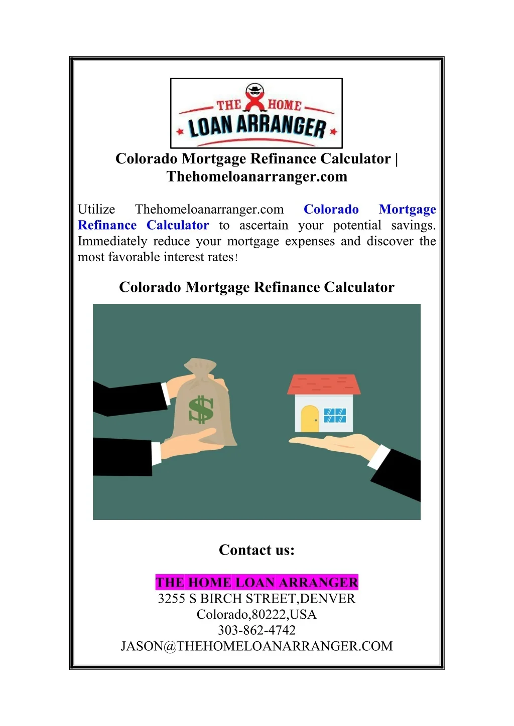 PPT - Colorado Mortgage Refinance Calculator | Thehomeloanarranger.com ...