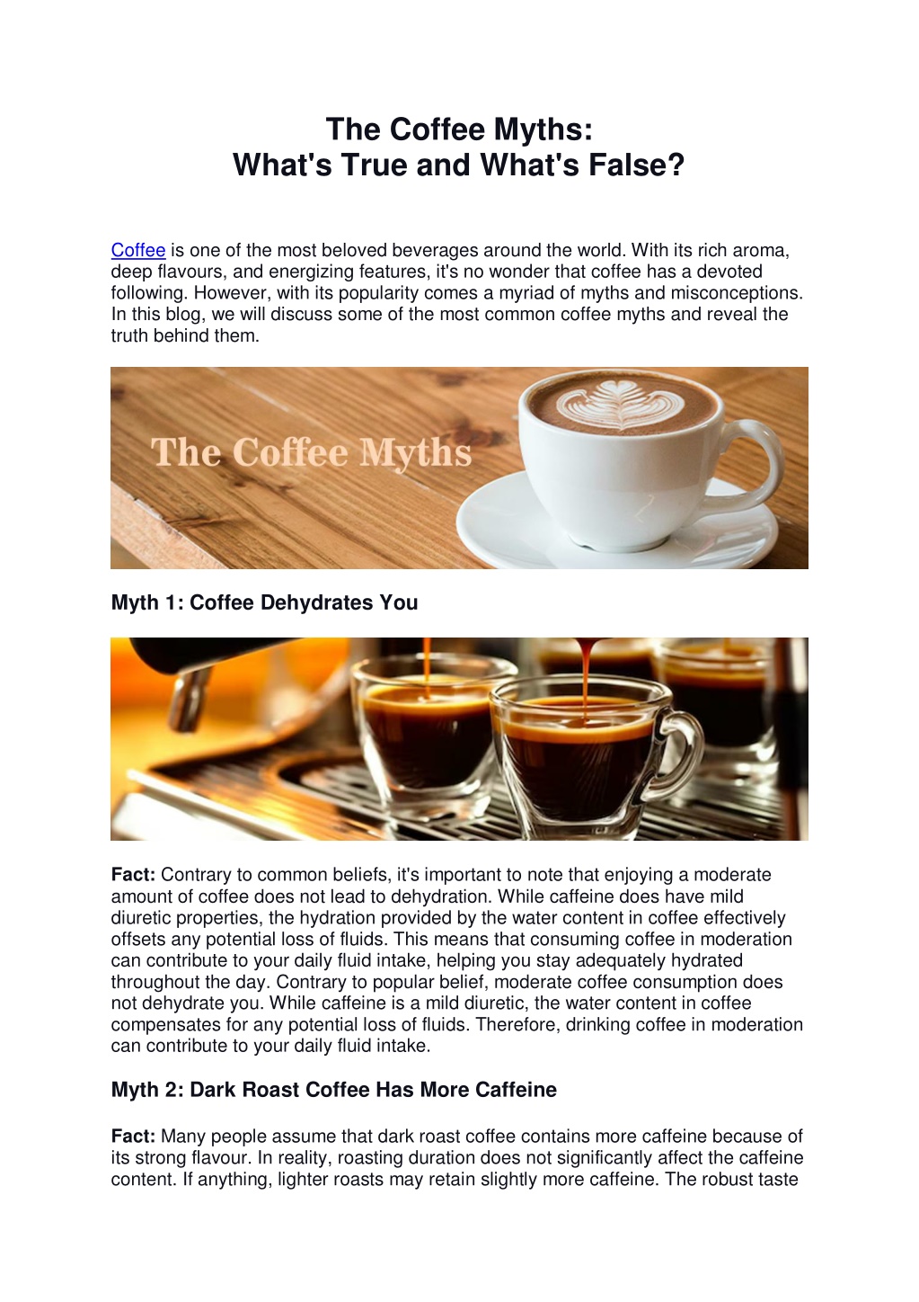 PPT - The Coffee Myths: What's True and What's False? PowerPoint ...