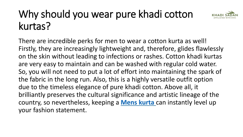 PPT - Cotton Kurta For Men PowerPoint Presentation, free download - ID ...