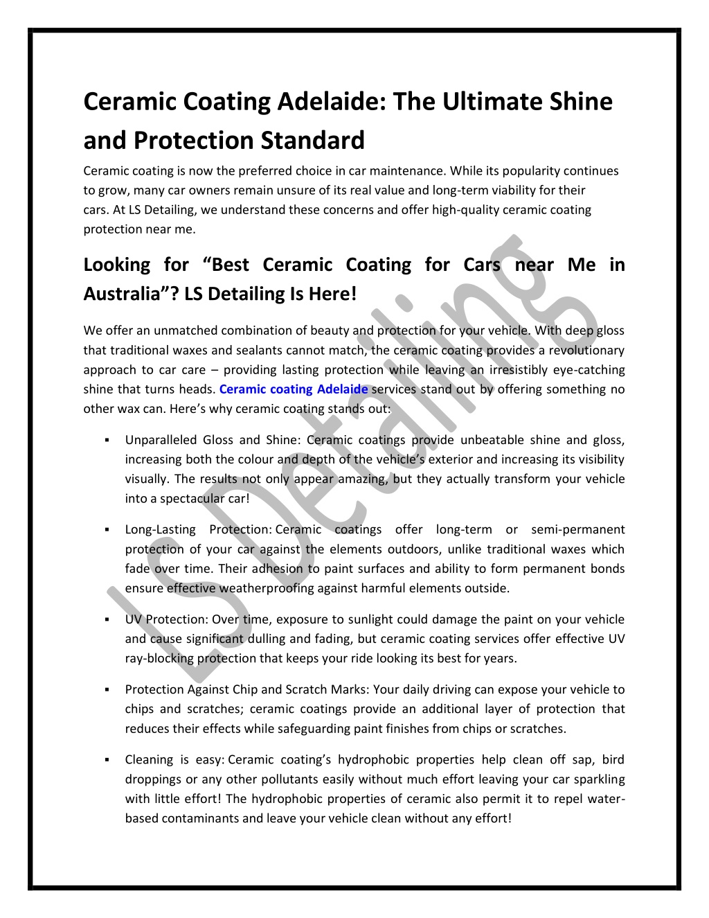 PPT Ceramic Coating Adelaide The Ultimate Shine and Protection Standard PowerPoint