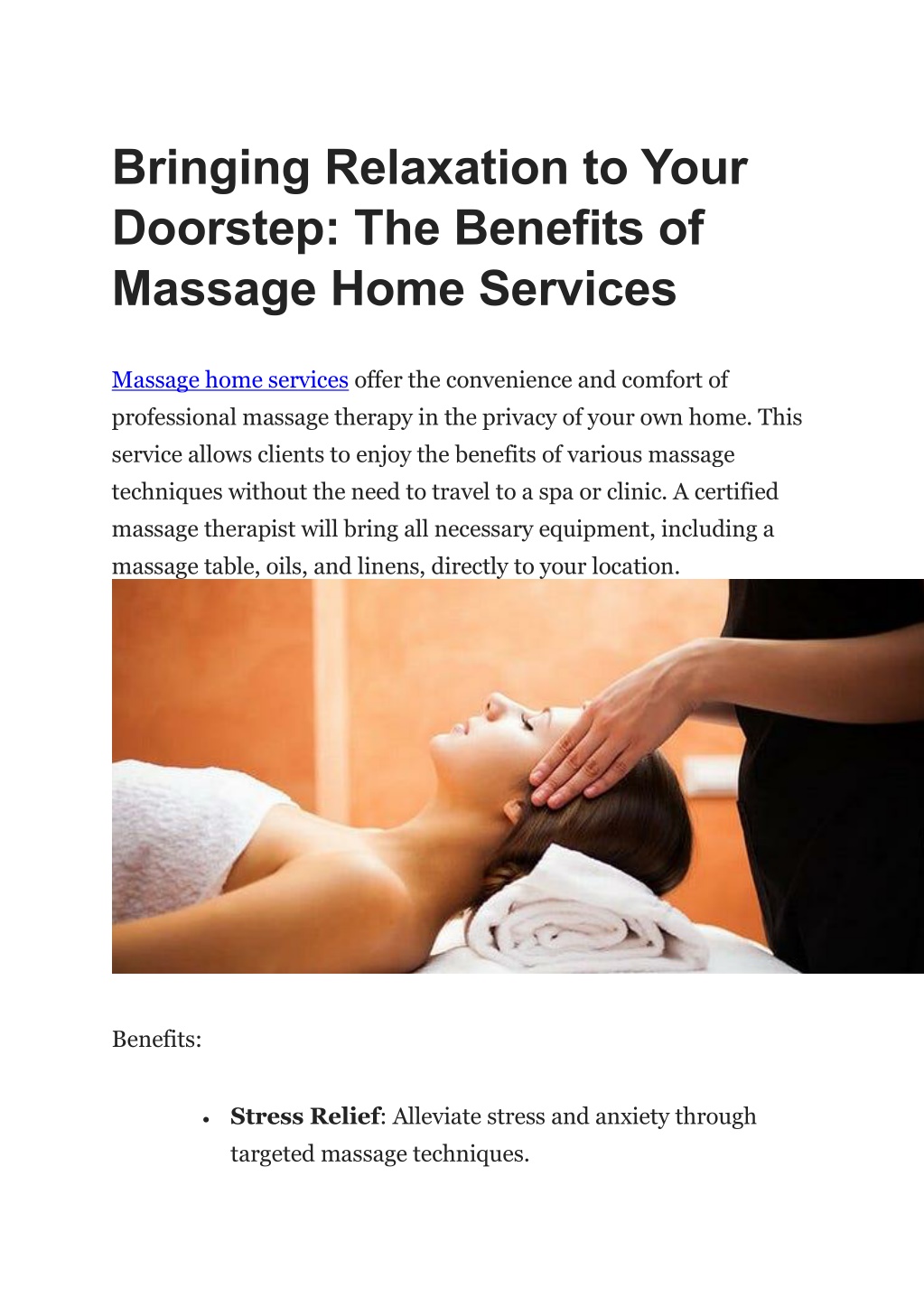 Ppt Bringing Relaxation To Your Doorstep The Benefits Of Massage