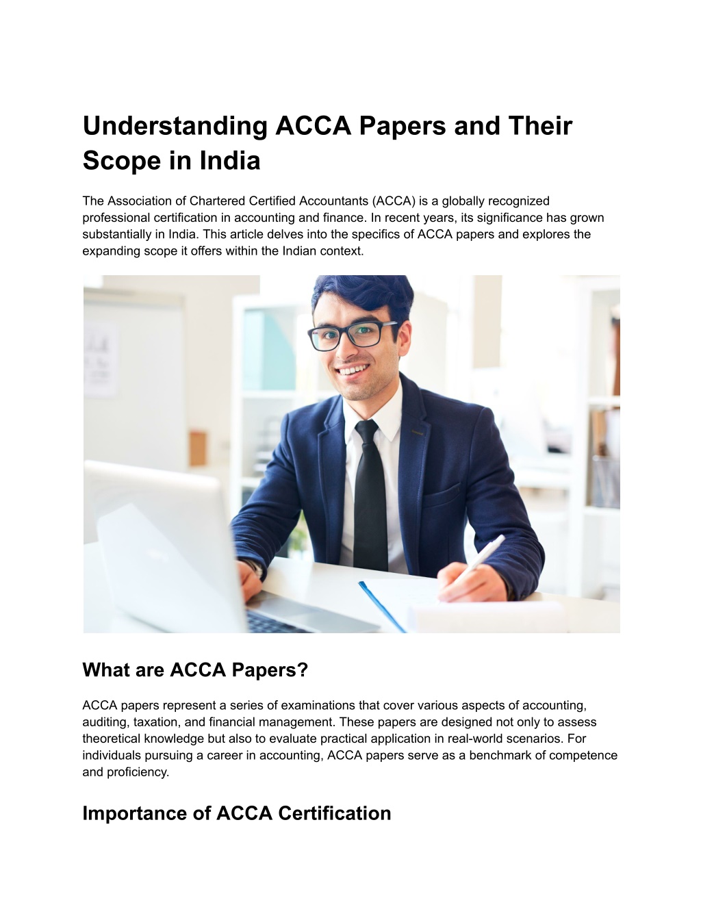 PPT - Understanding ACCA Papers and Their Scope in India PowerPoint ...