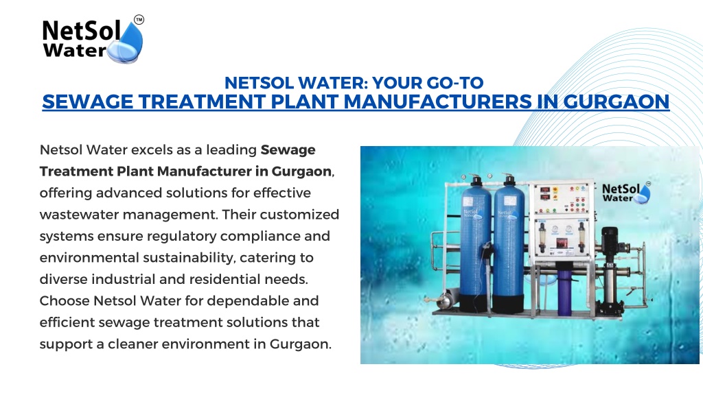 PPT - Netsol Water: Your Go-To Sewage Treatment Plant Manufacturers In ...