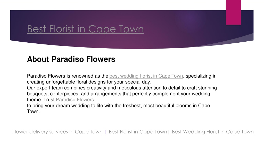 PPT - Exclusive Flower Delivery Services in Cape Town– Paradiso Flowers ...