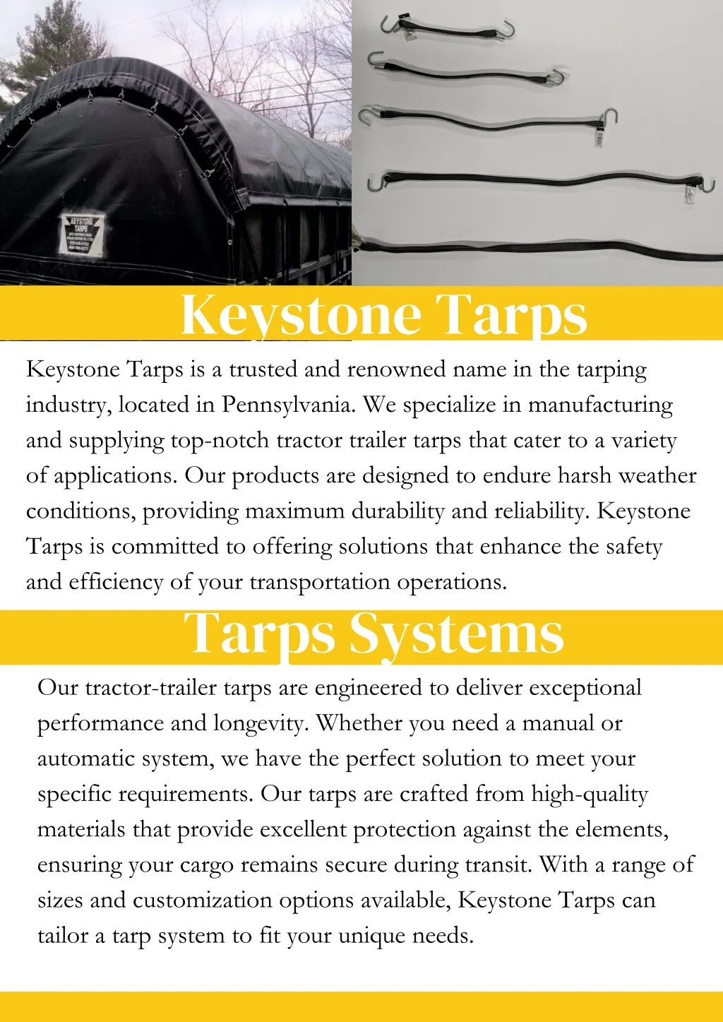 PPT Best Tractor Trailer Tarps in Pennsylvania by Keystone Tarps