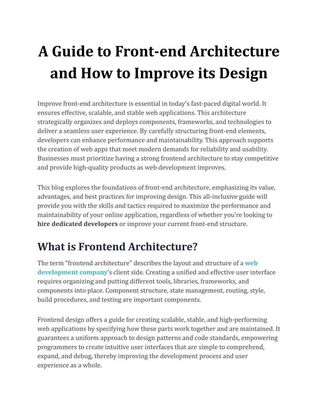 PPT - A Guide to Front-end Architecture and How to Improve its Design ...