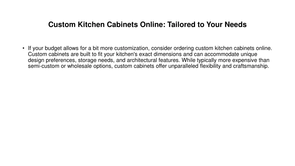 PPT - Affordable Kitchen Cabinets Creating Your Dream Kitchen on a