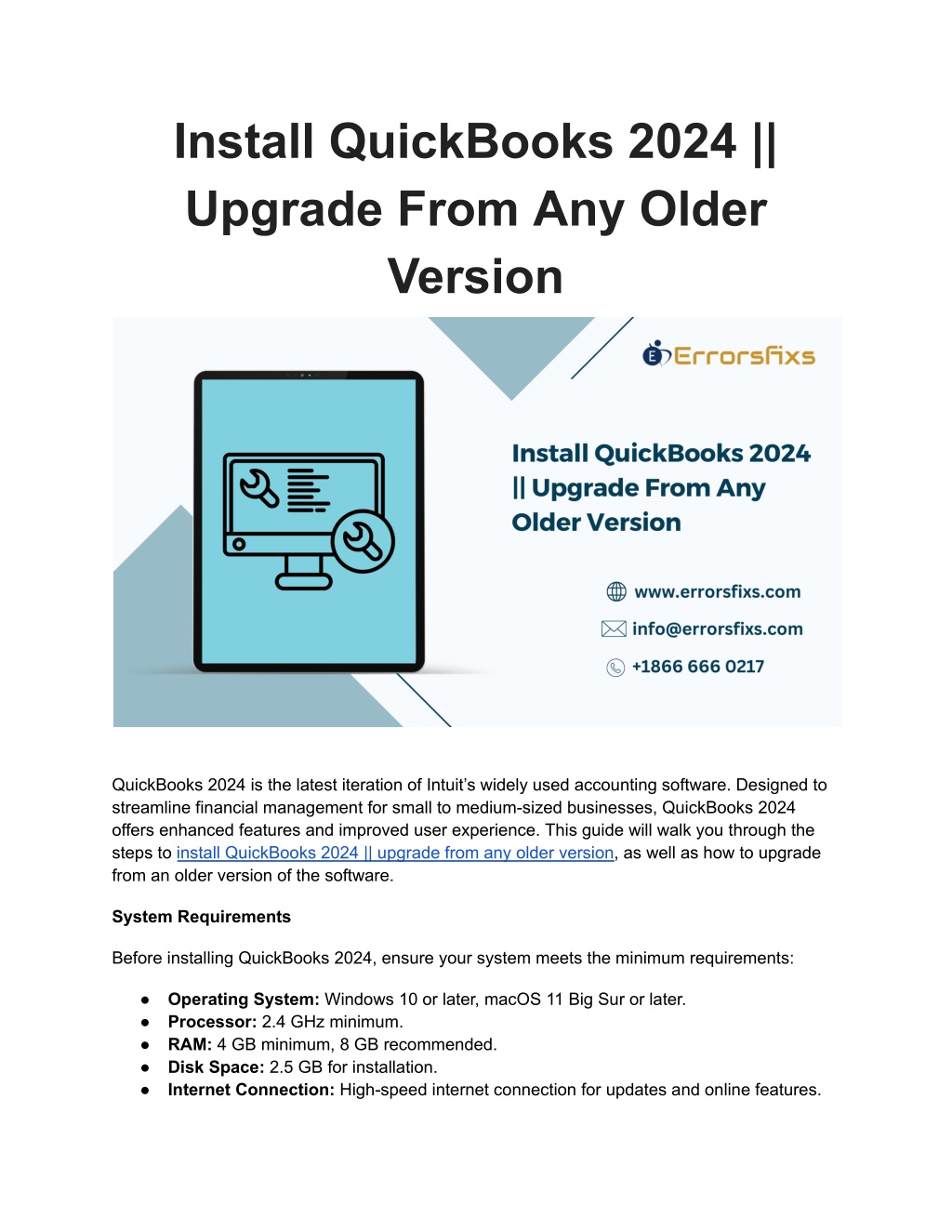 PPT Install QuickBooks 2024 Upgrade From Any Older Version