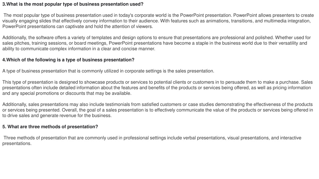 PPT - Exploring Various Types of Business Presentations and Real-World ...