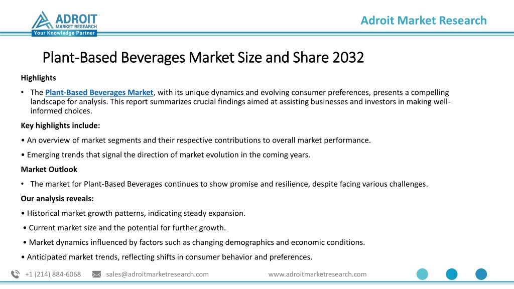 Ppt - Plant-based Beverages Market Size With Historical And Forecast 