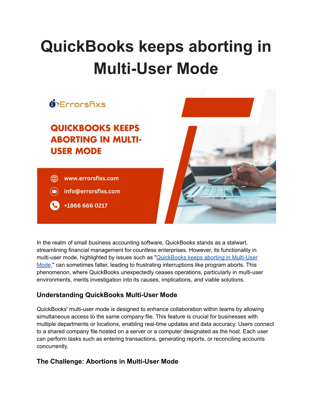 Ppt - Quickbooks Keeps Aborting In Multi-user Mode Powerpoint 