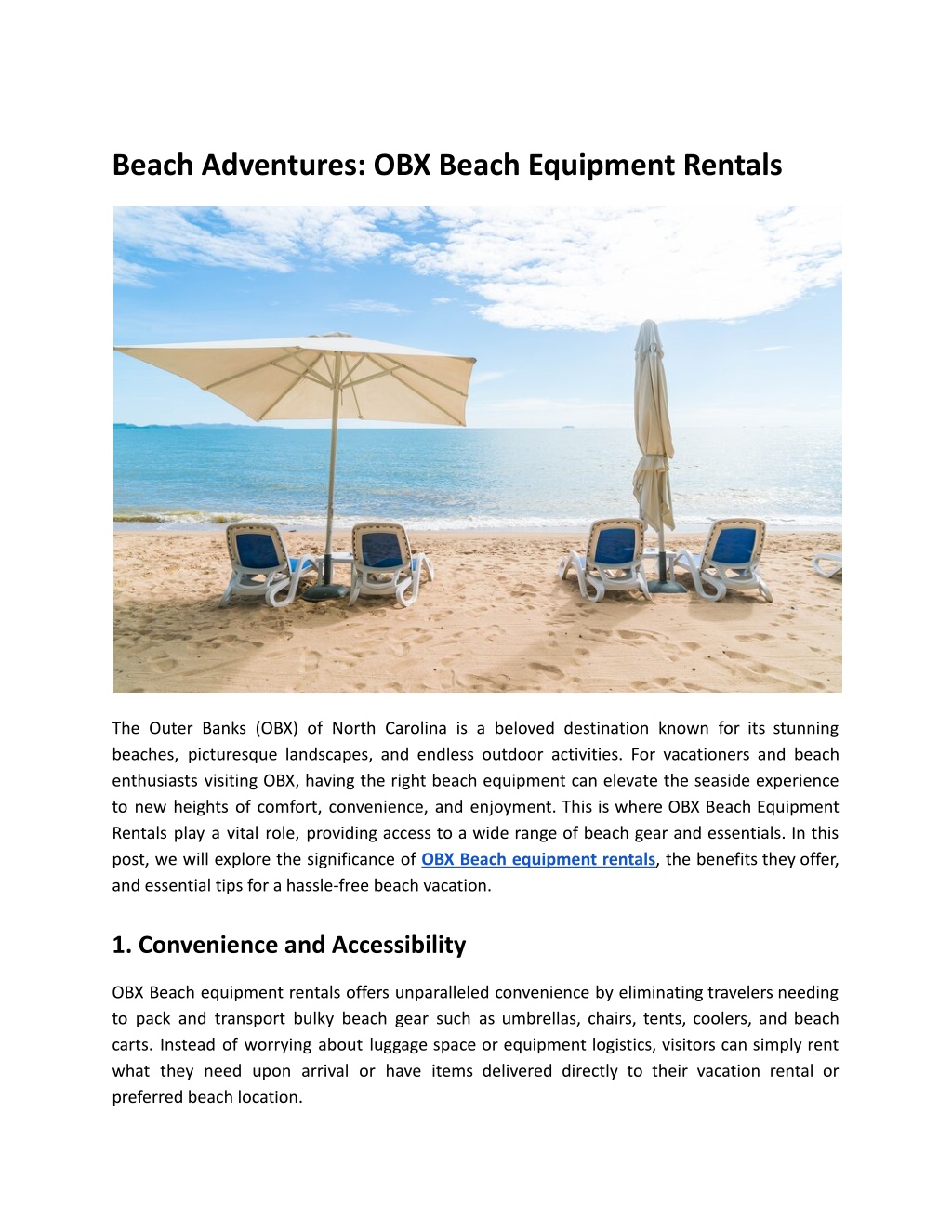 Ppt - Beach Adventures: Obx Beach Equipment Rentals Powerpoint 