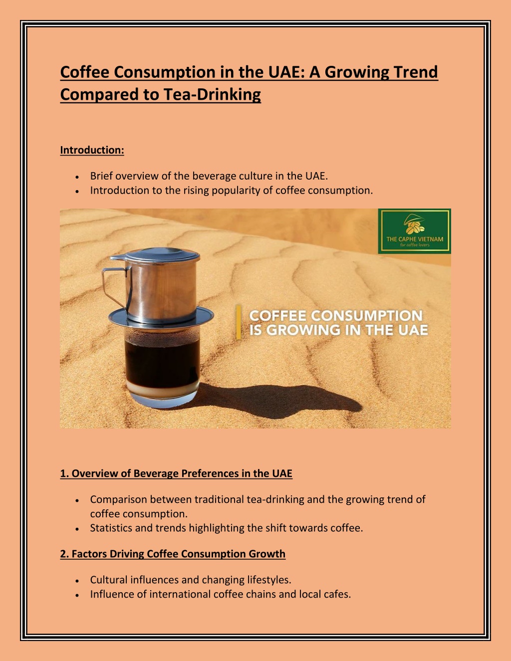 PPT - Coffee Consumption in the UAE A Growing Trend Compared to Tea ...