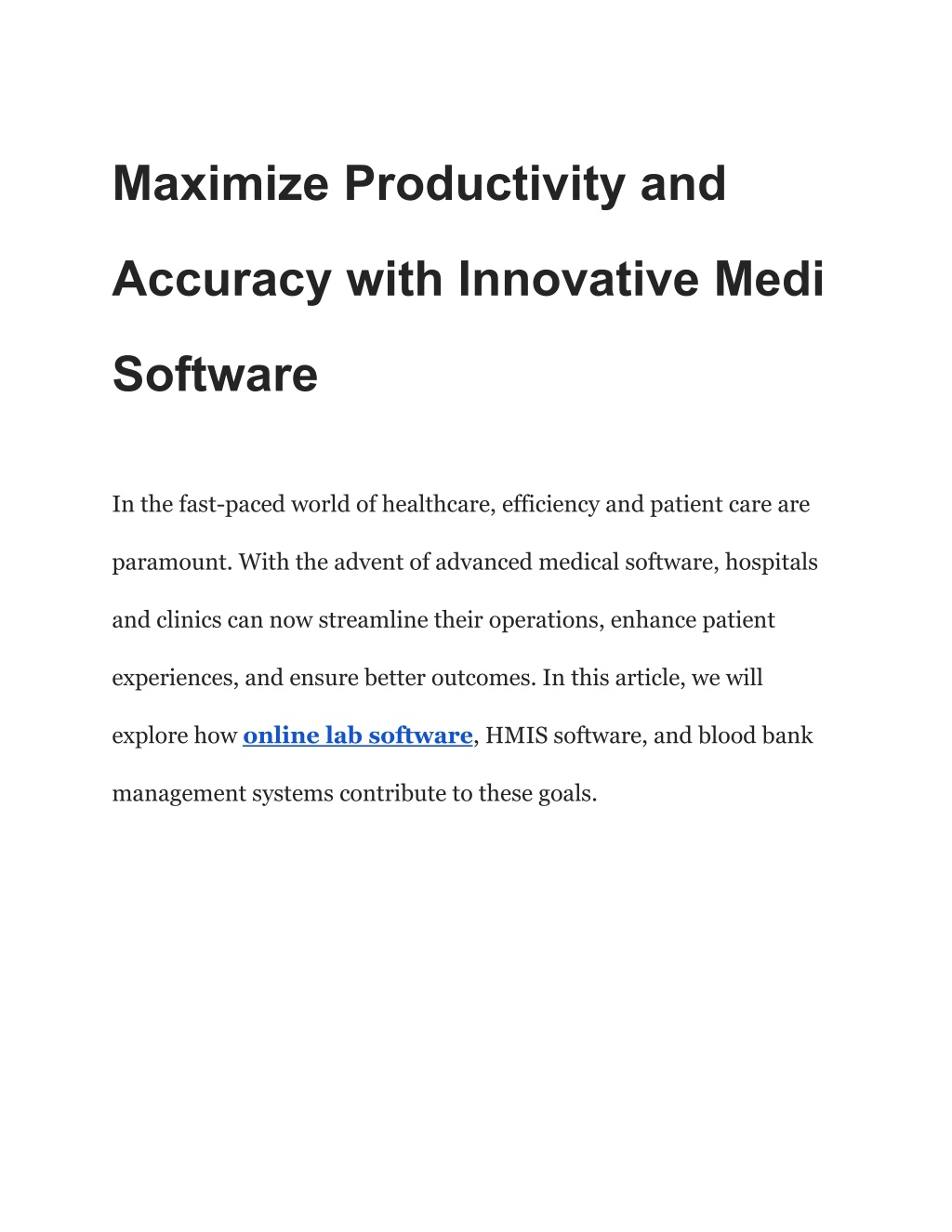 PPT - Maximize Productivity and Accuracy with Innovative Medi Software ...