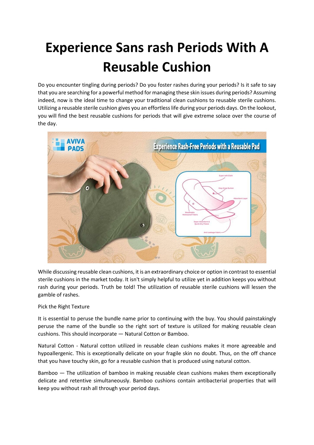 PPT - Experience Sans rash Periods With A Reusable Cushion PowerPoint ...