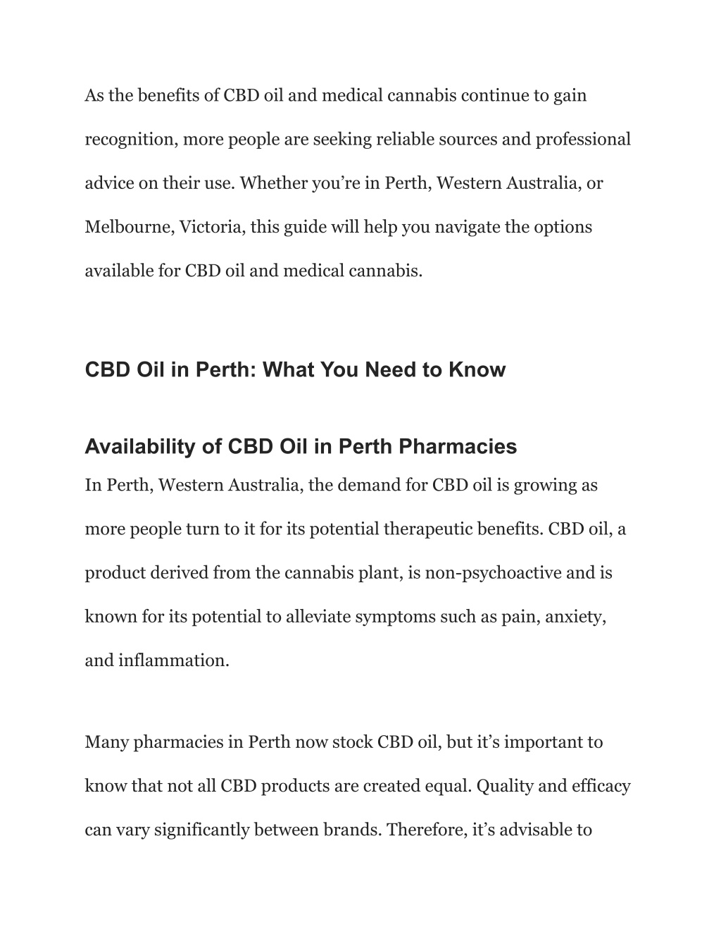 PPT Exploring CBD Oil in Perth and Medical Cannabis in Melbourne_ Your Comprehensive Guide