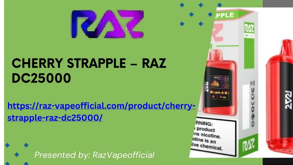 raz cherry strapple flavor Cherry Strapple Raz Flavor Cherry Strapple RAZ DC25000 Vape Cherry Strapple  RAZ LTX DC25000 Disposable Vape