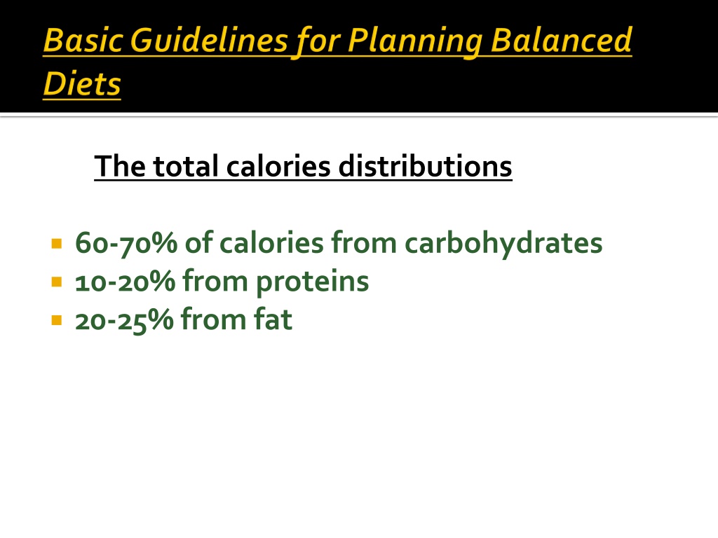 PPT - Balanced Diet gives out details of the nutrients to be followed ...