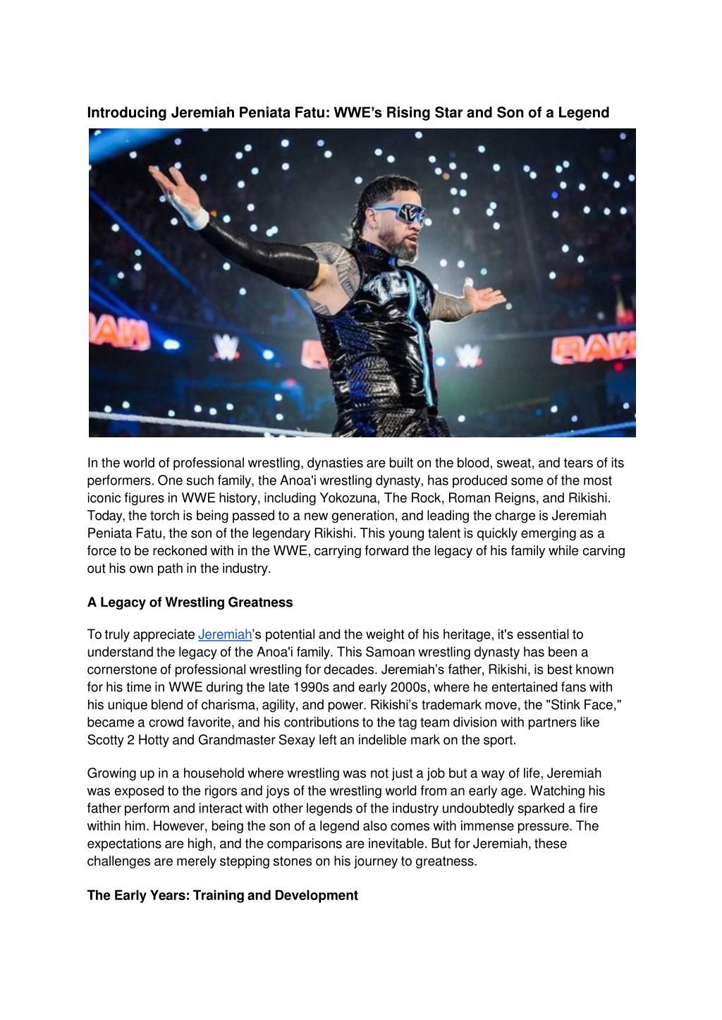 PPT Introducing Jeremiah Peniata Fatu_ WWE’s Rising Star and Son of a Legend PowerPoint