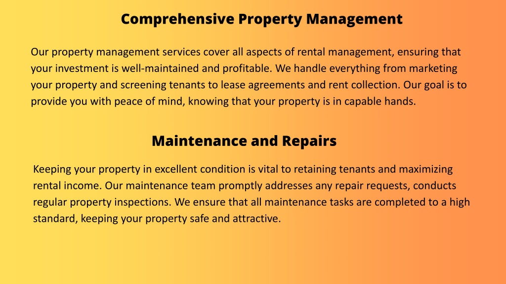 Performance property management