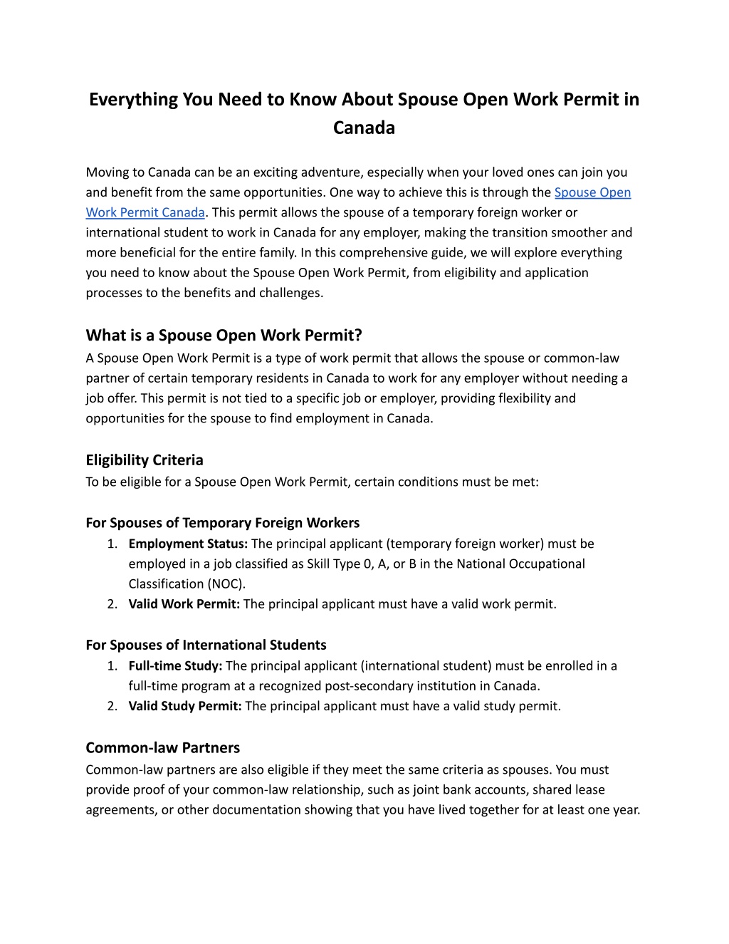 PPT Everything You Need To Know About Spouse Open Work Permit In Canada PowerPoint