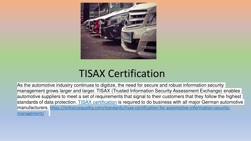 PPT - TISAX Certificate PowerPoint Presentation, free download - ID ...