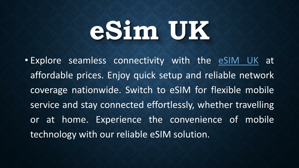 PPT - Buy eSIM UK With Unlimited Data Calls and Text Shop now ...