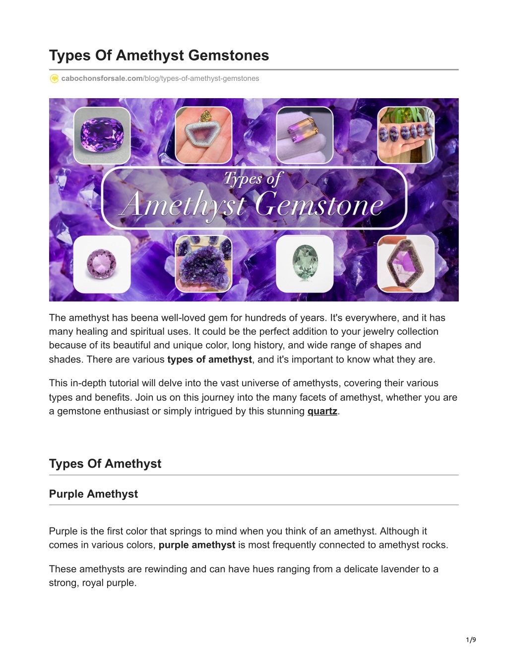 PPT - Types Of Amethyst Gemstones PowerPoint Presentation, free ...